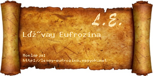Lévay Eufrozina névjegykártya