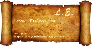 Lévay Eufrozina névjegykártya